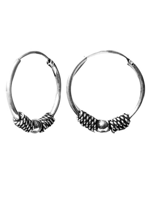 Pure 92.5 Sterling Silver Oxidized Hoops Earrings