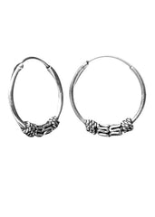 Pure 92.5 Sterling Silver Oxidized Hoops Earrings