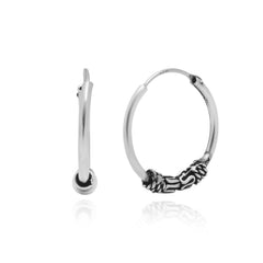 Pure 92.5 Sterling Silver Oxidized Hoops Earrings