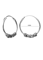 Pure 92.5 Sterling Silver Oxidized Hoops Earrings