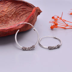 Pure 92.5 Sterling Silver Oxidized Hoops Earrings