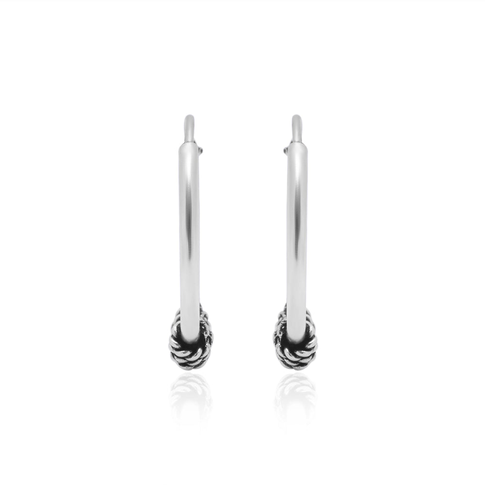 Pure 92.5 Sterling Silver Oxidized Hoops Earrings