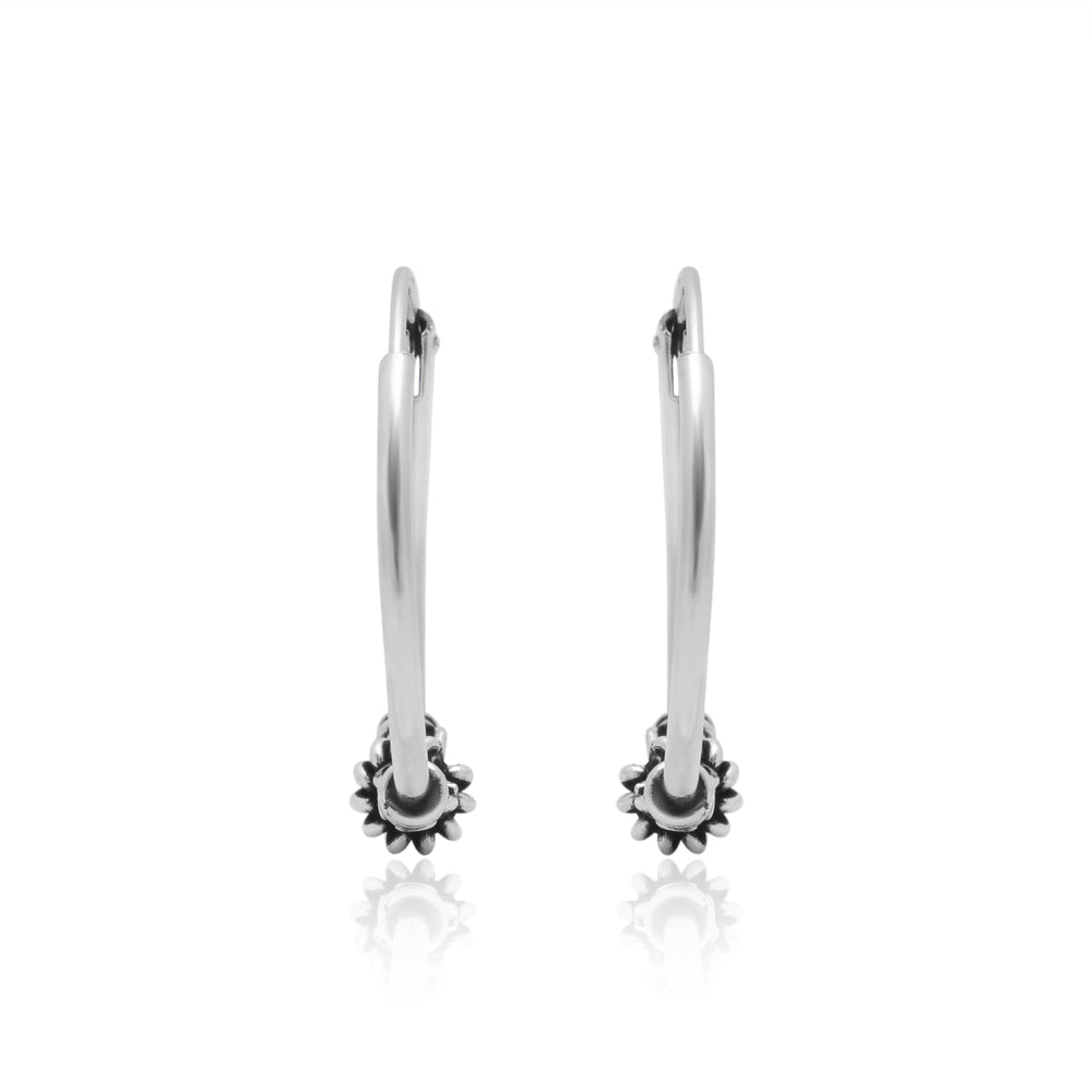 Pure 92.5 Sterling Silver Oxidised Hoops Earrings