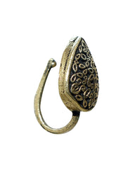 Tribal Oxidized Gold plated Clip On Press On Nose Pin in Silver Alloy