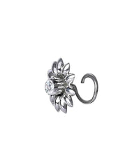 Flower 92.5 Sterling Silver Cubic Zirconia Nose Pin