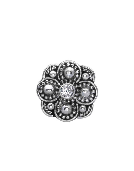 Designer 92.5 Sterling Silver Cubic Zirconia Nose Pin