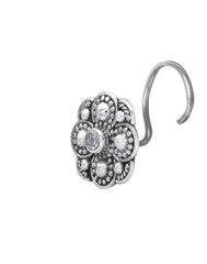 Designer 92.5 Sterling Silver Cubic Zirconia Nose Pin