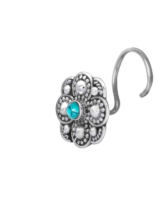 Designer 92.5 Sterling Silver Turquoise Nose Pin