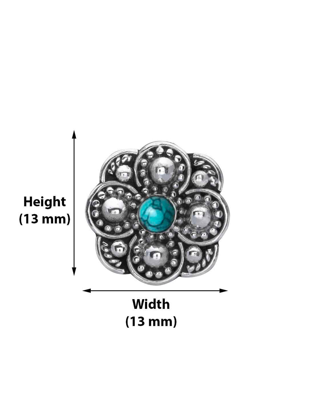 Designer 92.5 Sterling Silver Turquoise Nose Pin