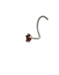 Combo of Star Shape Red and Black CZ Stone Nose Pin with wire in 92.5 Silver