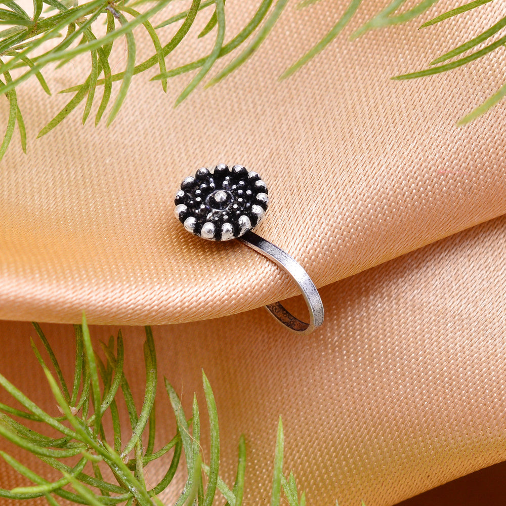 Oxidized Designer Light Weighted Clip on Nose Pin in 92.5 Silver