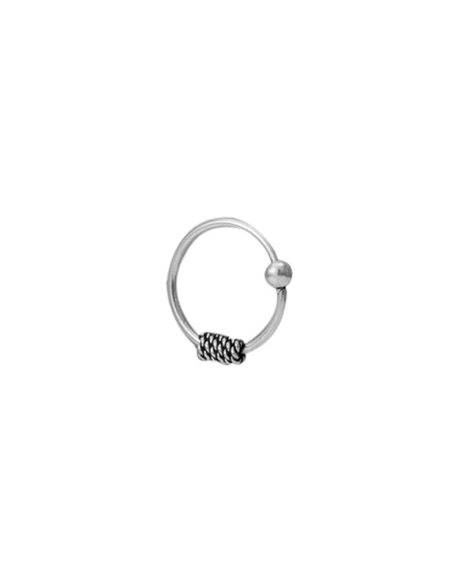 92.5 Sterling Silver Designer 8 mm Oxidized Nose Ring for Women - Default Title - Abhooshan