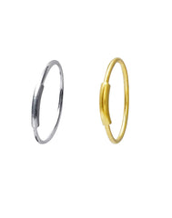 Combo of 92.5 Sterling Silver and Gold Plated Nose Ring for Women and Girls