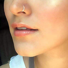 Combo of 92.5 Sterling Silver and Gold Plated Nose Ring for Women and Girls