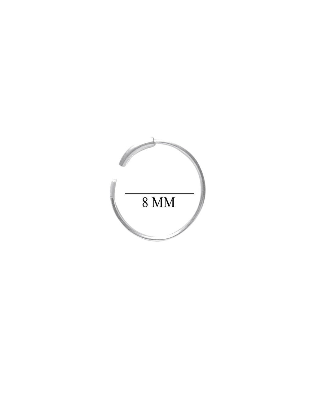 92.5 Sterling Silver 8 mm Nose Ring for Women
