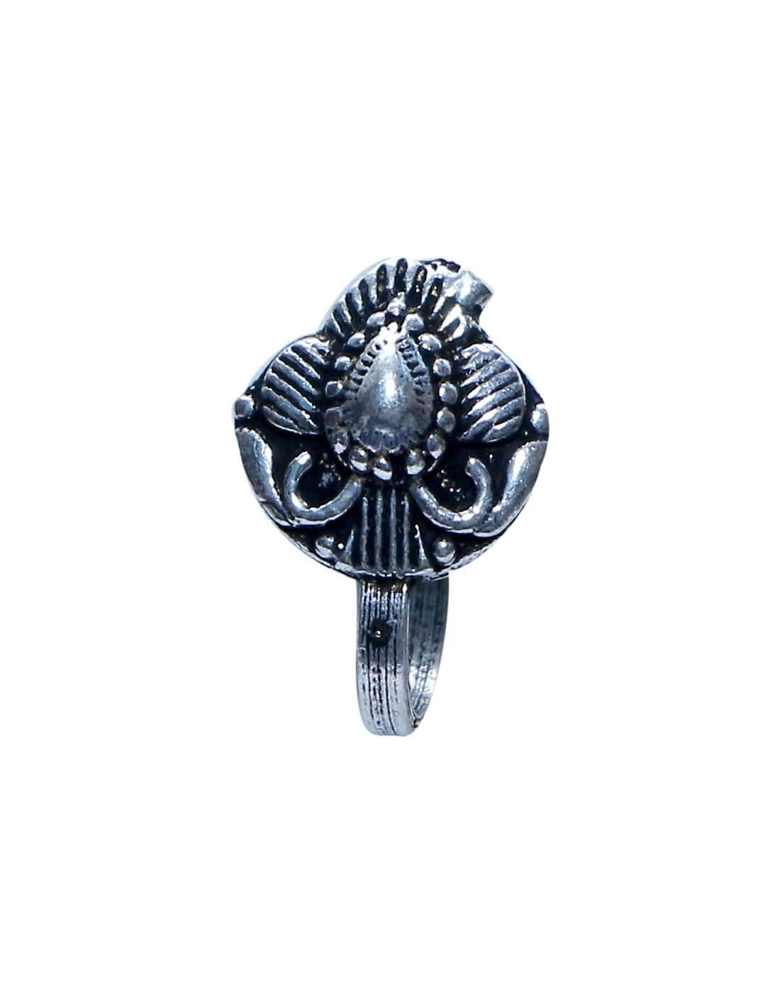 Designer Clip On Press On Nose Pin in Silver Alloy