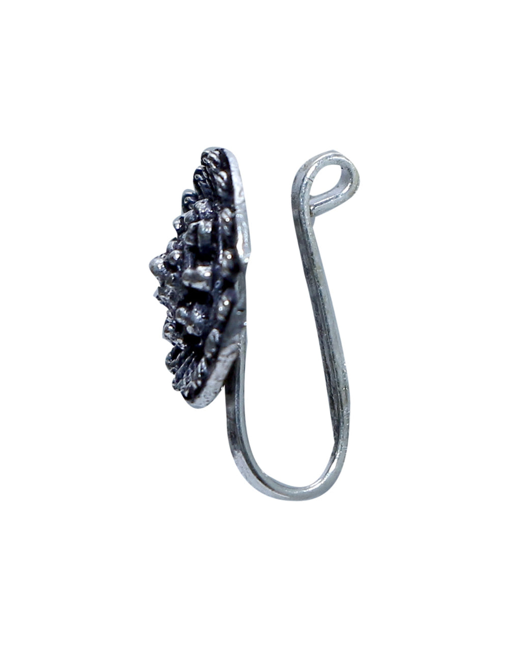 Tribal Look Clip On Press On Nose Pin in Silver Alloy