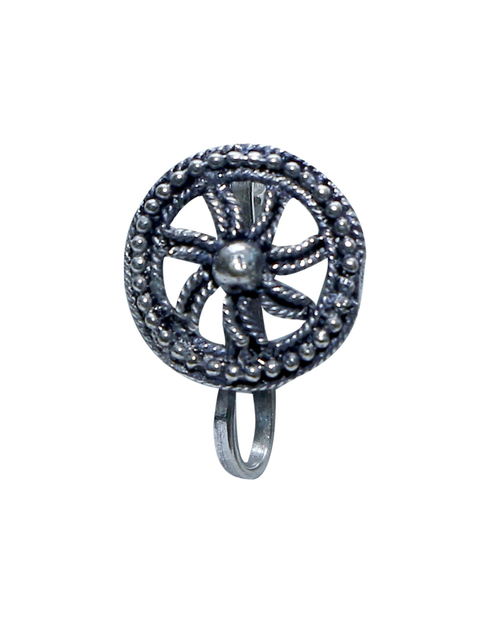 Good looking Clip On Press On Nose Pin in Silver Alloy for Girls and Women