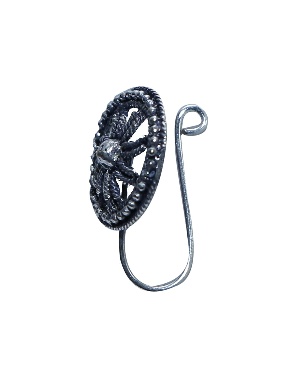 Good looking Clip On Press On Nose Pin in Silver Alloy for Girls and Women