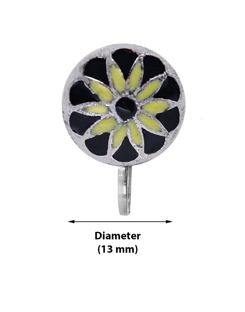 Designer and Trendy look Colorful Enamel Silver Alloy Nose Pin