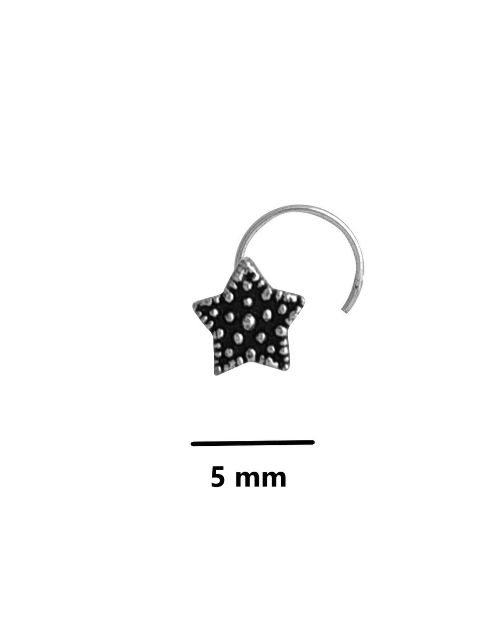 Oxidized Star Shape Silver Alloy Nose pin