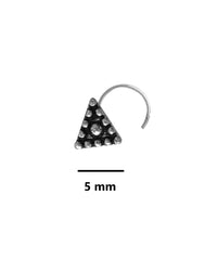 Oxidized Triangle Tribal Look Silver Alloy Nose Pin