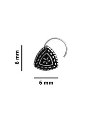 Oxidized Designer Triangle Tribal Look Silver Alloy Nose pin