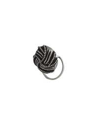 Designer Knot Shape Oxidized Tribal Look Silver Alloy Nose Pin