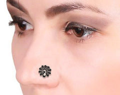 Trendy look Peacock Silver Alloy Nose Pin