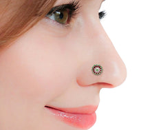 Designer and Trendy look Colorful Enamel Silver Alloy Nose Pin