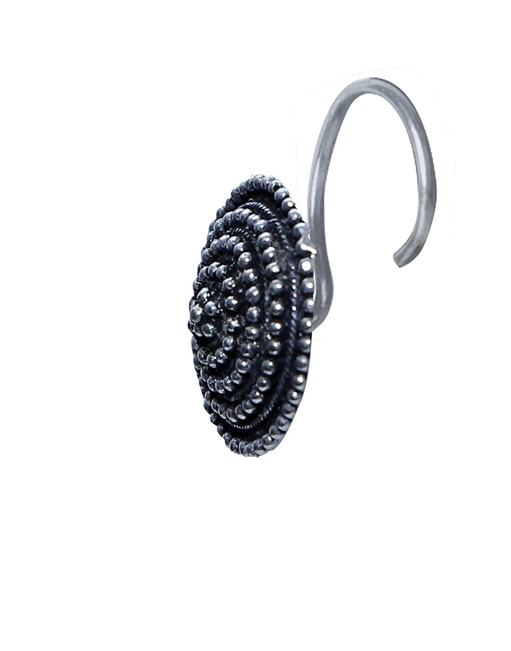 Combo of Designer and Tribal look Big Silver Alloy Nose Pin and Peacock Nose Pin/Studs