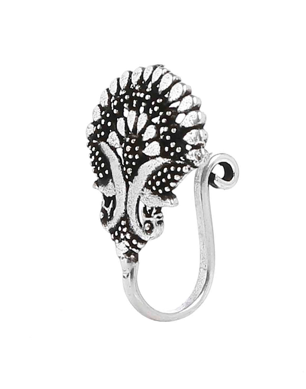 Designer and Tribal look Big Silver Alloy Nose pin