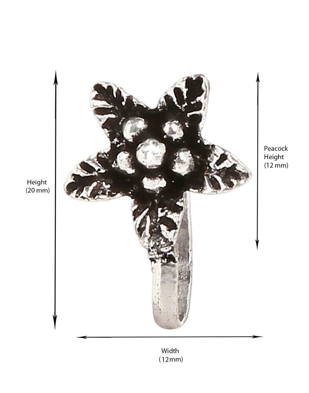 Designer and Tribal look Big Flower Silver Alloy Nose Pin