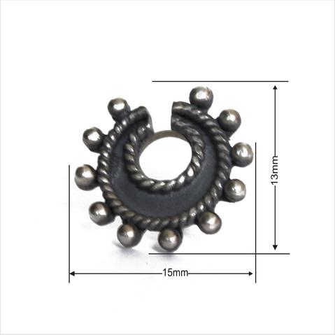 Designer Horse Shoe Look Silver Alloy Big Nose pin
