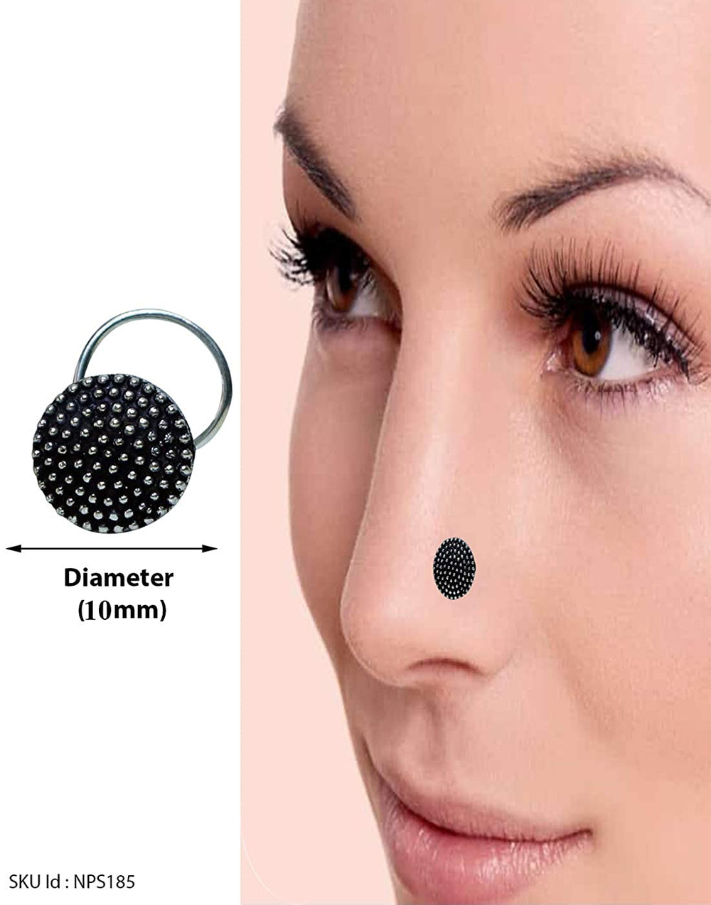 Designer and Tribal look Big Silver Alloy Nose Pin