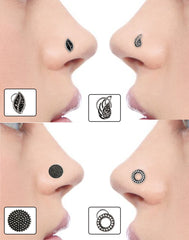 Combo Set of 4 Designer Oxidized Silver Alloy Nose Pin Studs