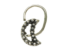 Designer Crescent Moon Silver Alloy Nose Pin Studs