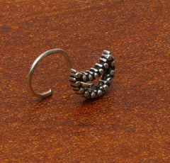 Designer Crescent Moon Silver Alloy Nose Pin Studs