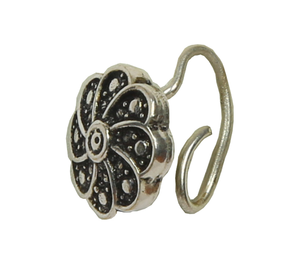 Flower Shape Silver Alloy Nose Pin Studs