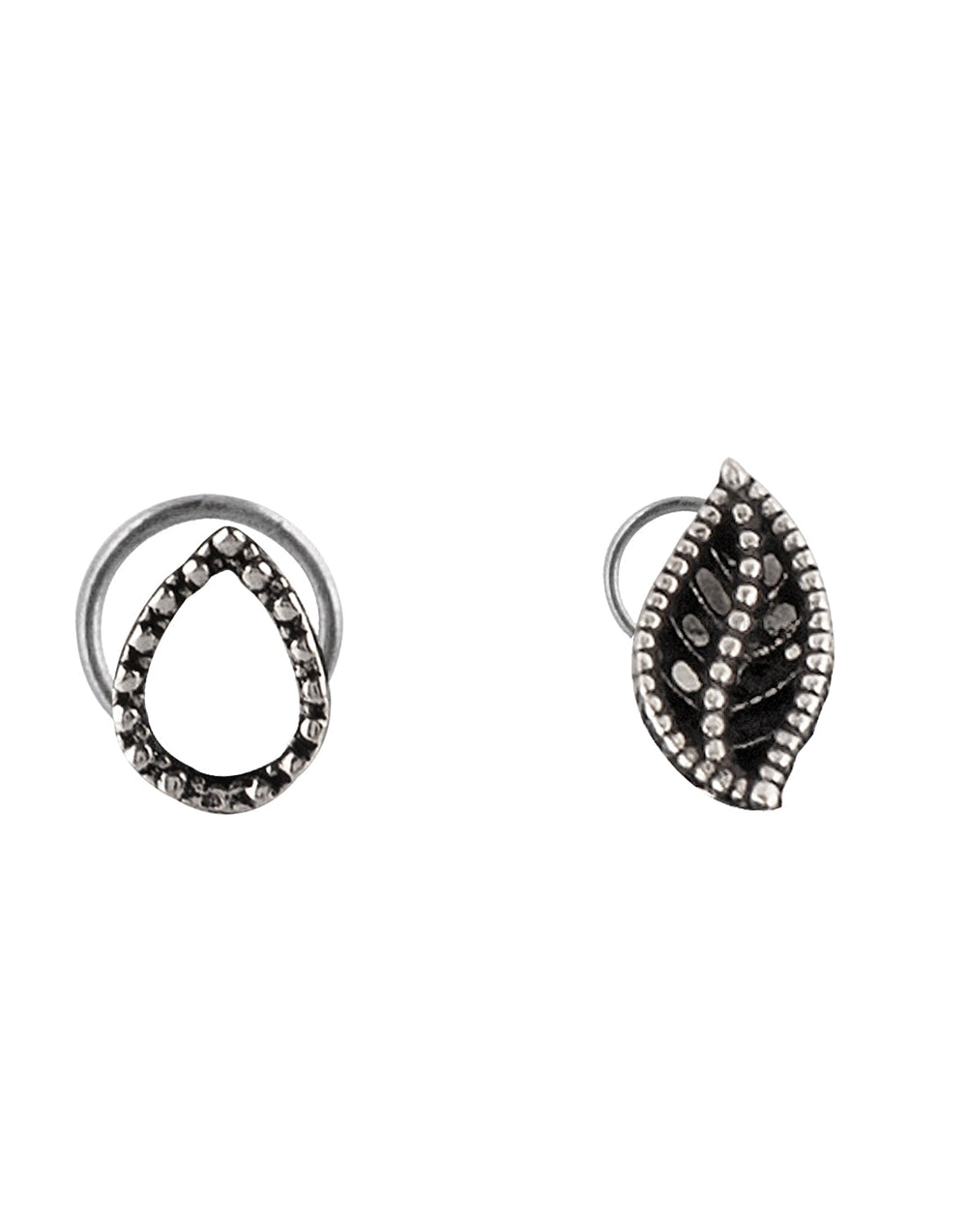 Combo of Designer and Good looking Silver Alloy Leaf AND Pear Shape Nose Pin/Studs