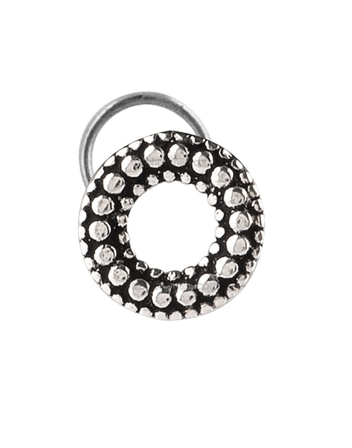 Round Silver Alloy Nose Pin Studs - Default Title - Abhooshan