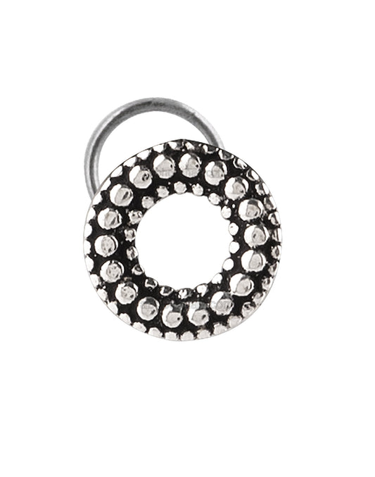 Round Silver Alloy Nose Pin Studs