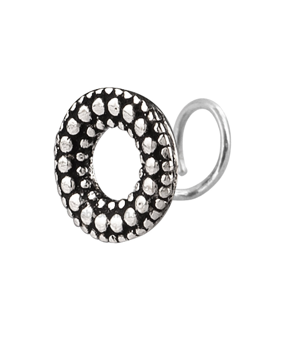 Round Silver Alloy Nose Pin Studs