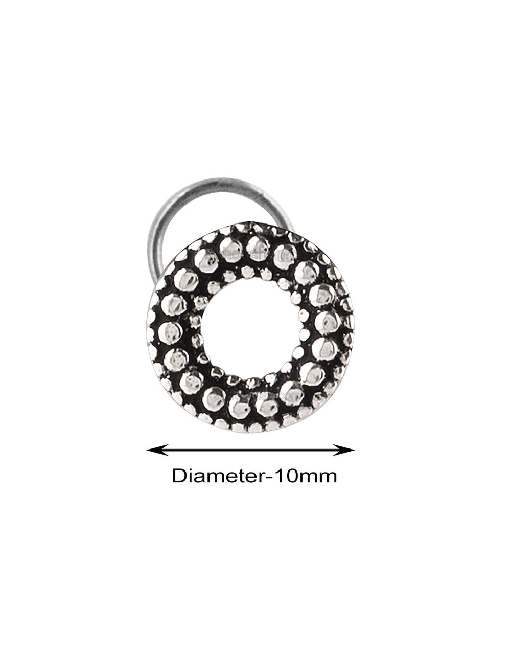 Round Silver Alloy Nose Pin Studs
