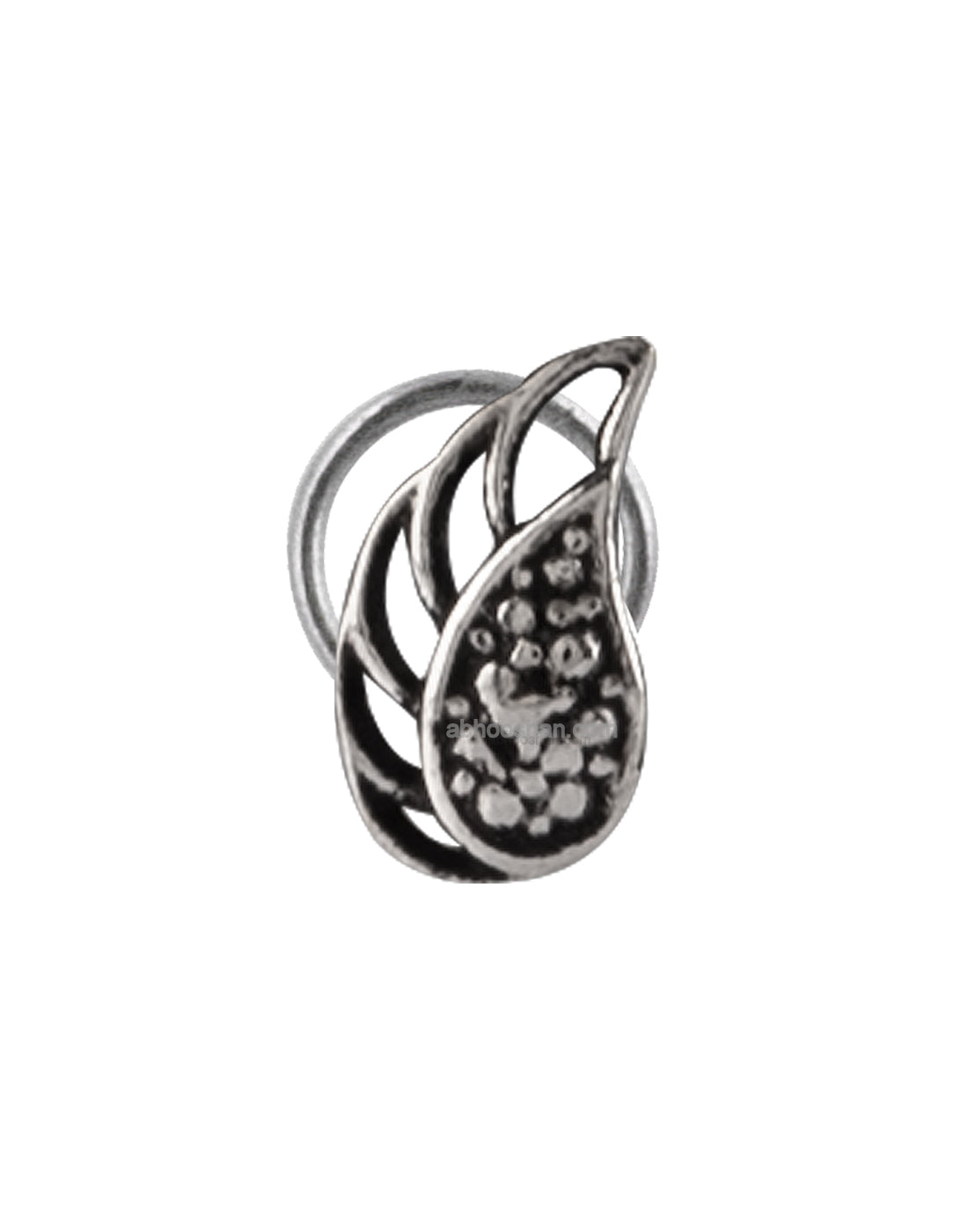 Small Leaf Silver Alloy Nose Pin Studs