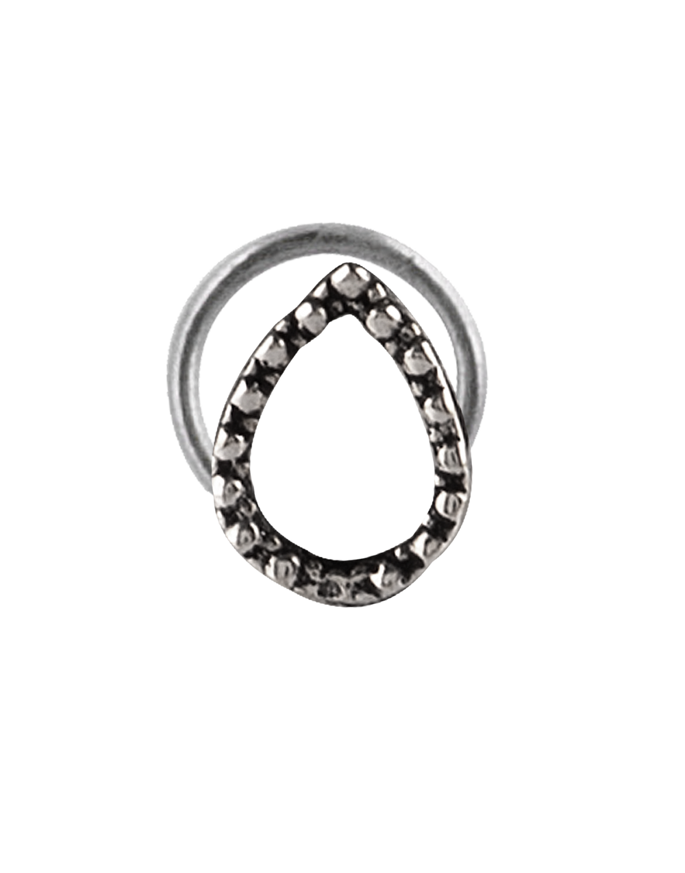 Pear Shape Oxidized Silver Alloy Nose Pin Studs
