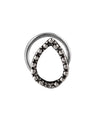 Pear Shape Oxidized Silver Alloy Nose Pin Studs