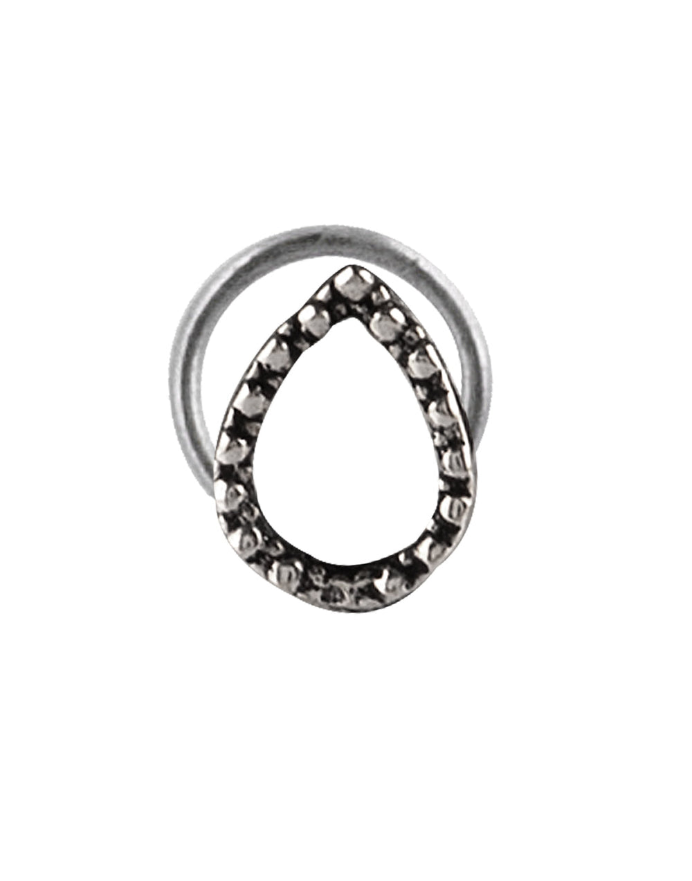 Pear Shape Oxidized Silver Alloy Nose Pin Studs