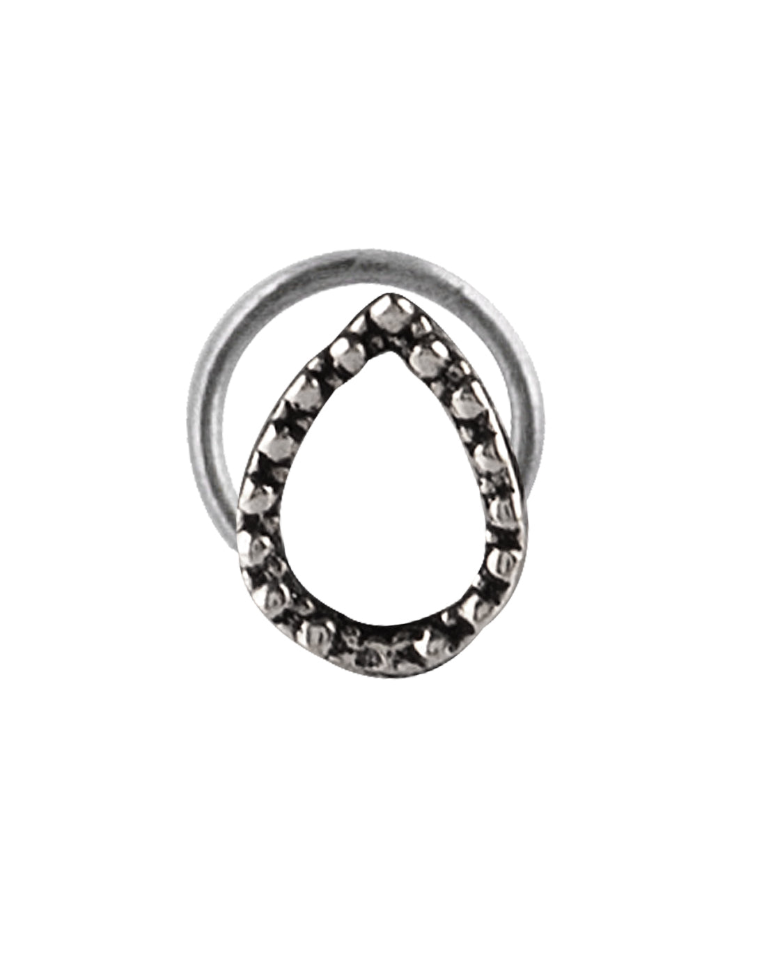 Pear Shape Oxidized Silver Alloy Nose Pin Studs