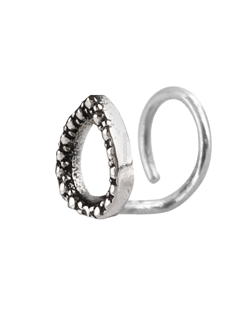 Pear Shape Oxidized Silver Alloy Nose Pin Studs